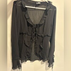 Black ruffle top
